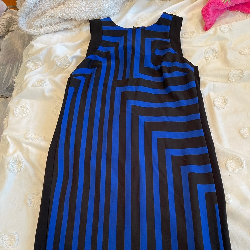Blue and black stripe dress